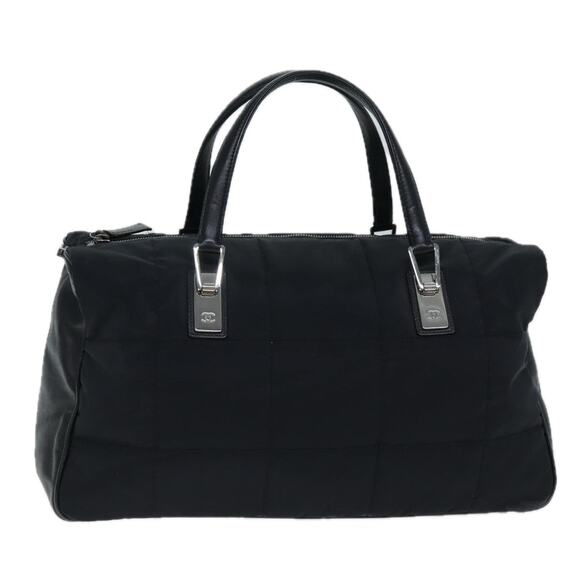 CHANEL Choco Bar Hand Bag Enamel Black CC - Picture 1 of 16